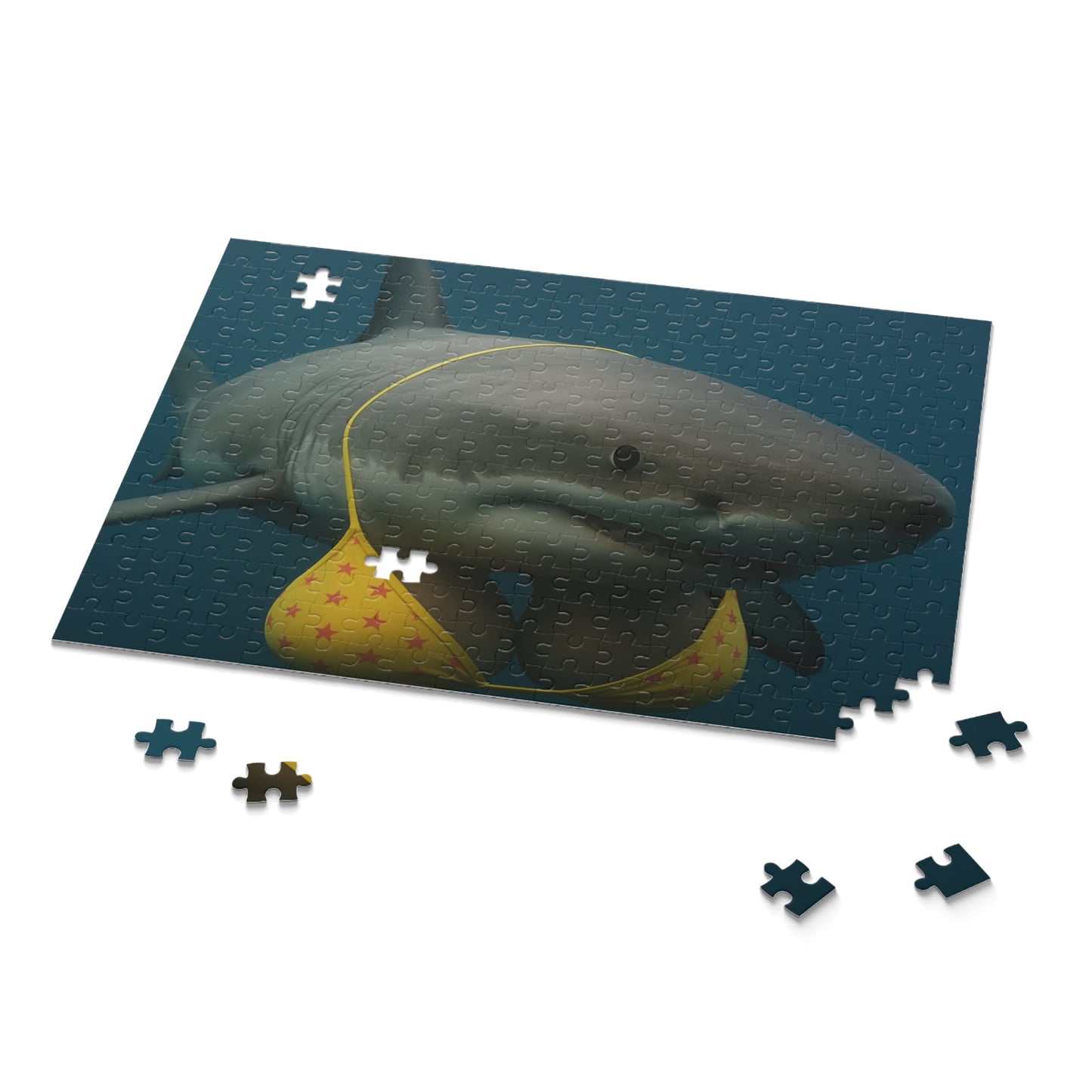 Shark in Bikini Jigsaw Puzzle — Funny Ocean Animal Puzzle (120/252/500 pcs)