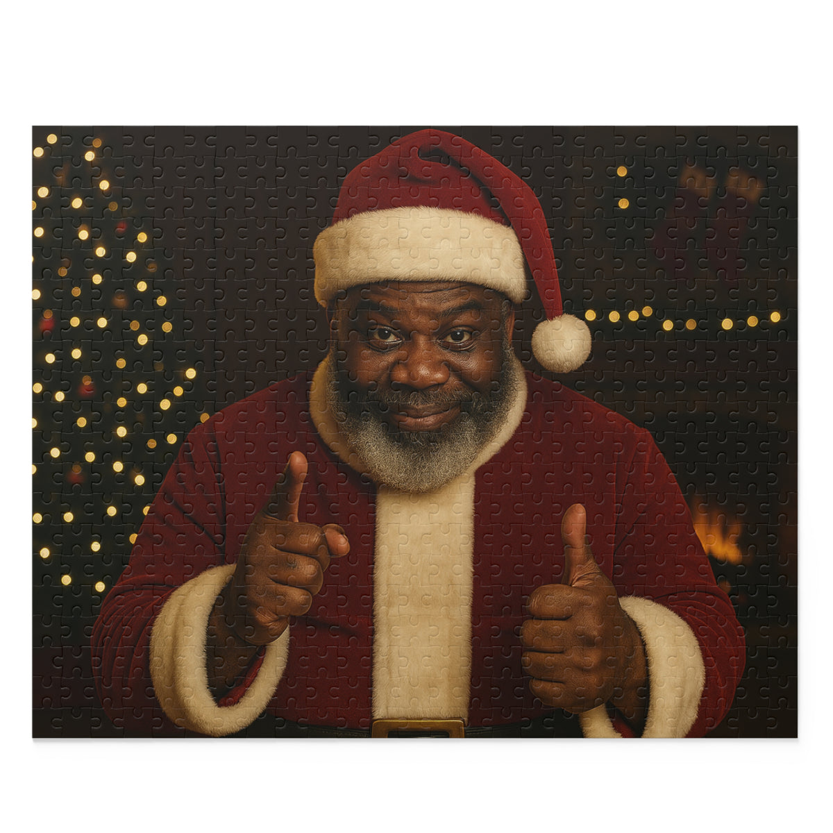 Black Santa — Festive Christmas Jigsaw (120/252/500 pcs)