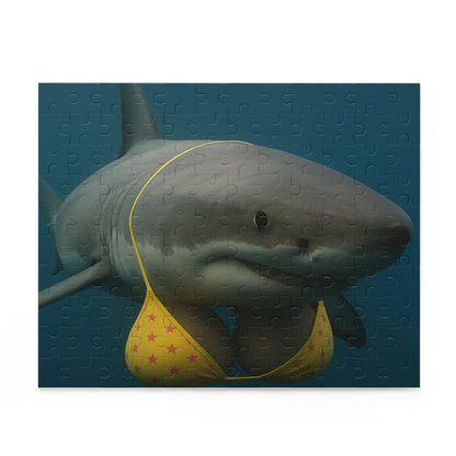 Shark in Bikini Jigsaw Puzzle — Funny Ocean Animal Puzzle (120/252/500 pcs)