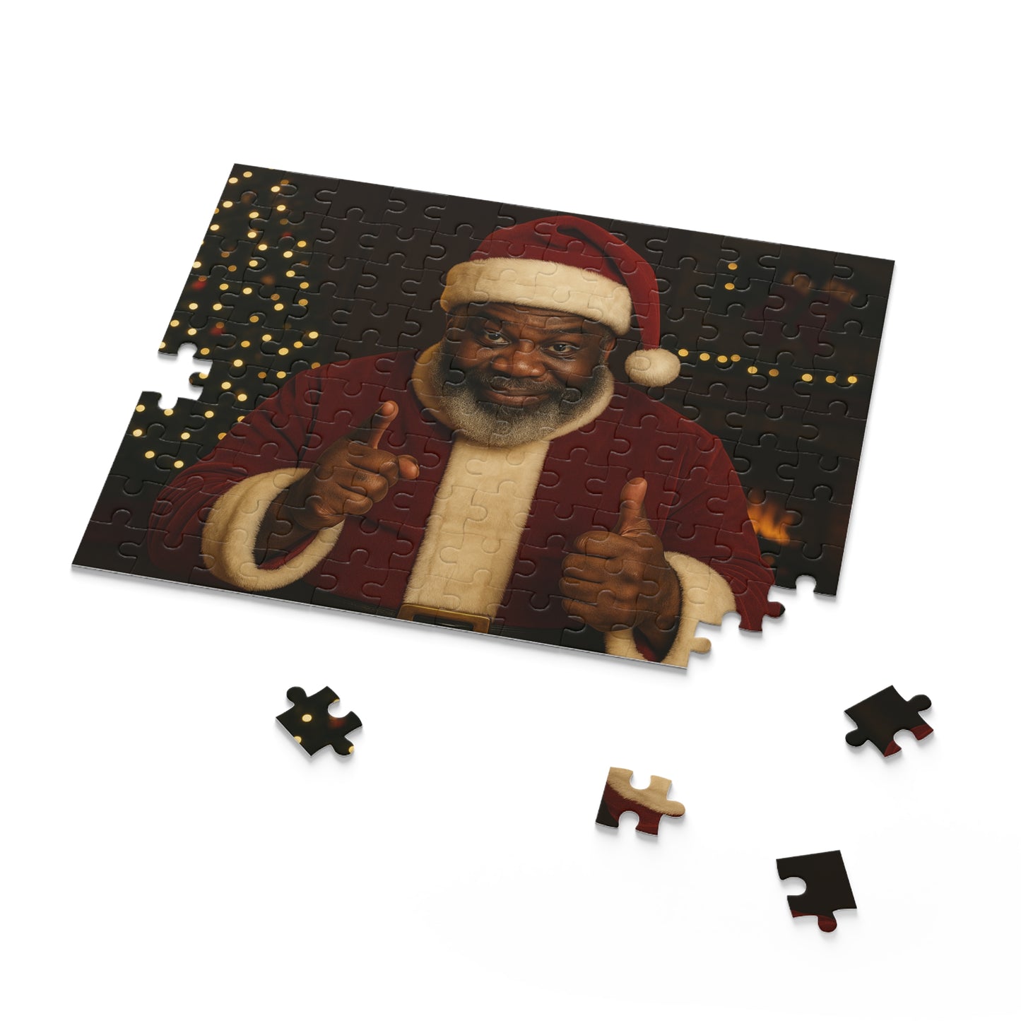 Black Santa — Festive Christmas Jigsaw (120/252/500 pcs)