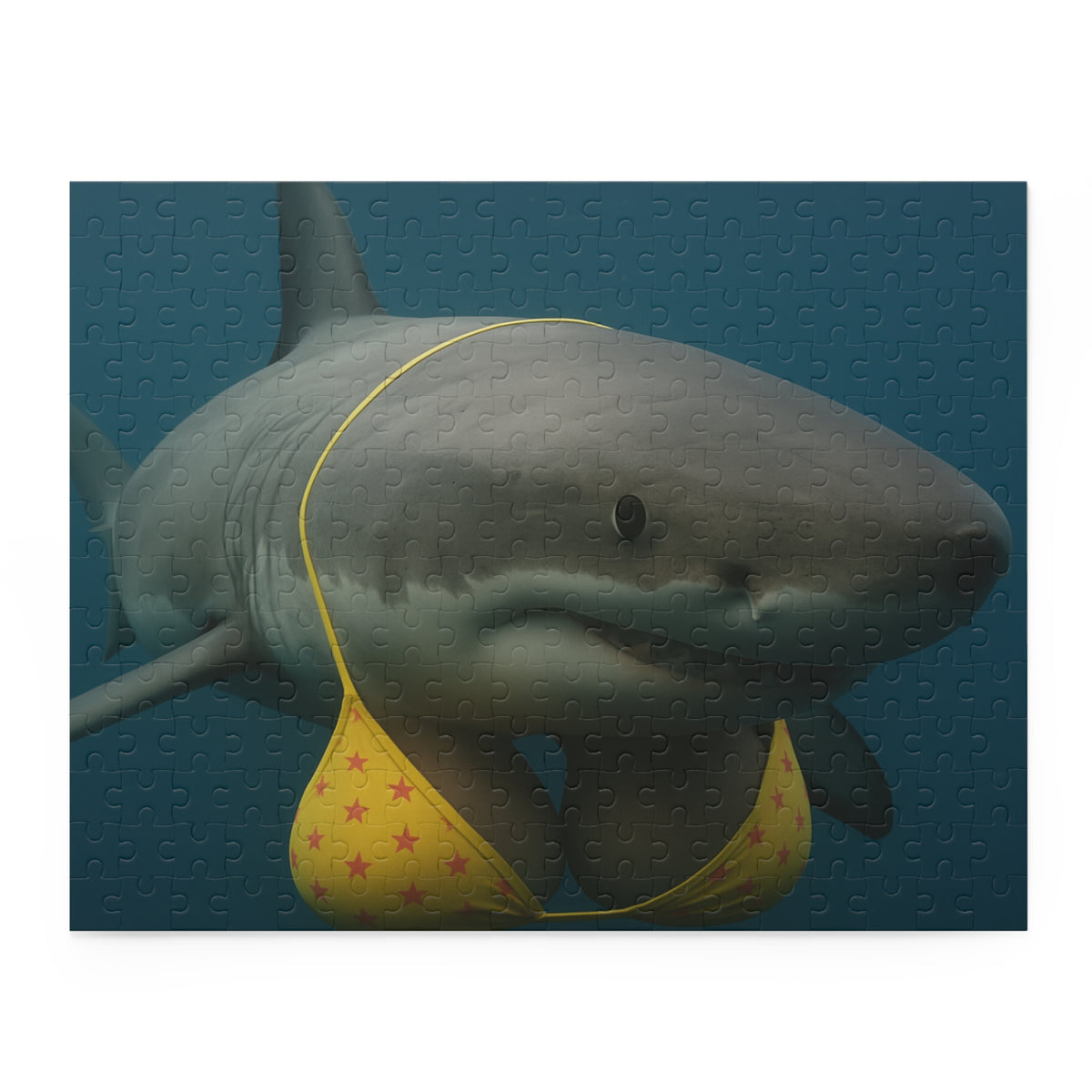 Shark in Bikini Jigsaw Puzzle — Funny Ocean Animal Puzzle (120/252/500 pcs)