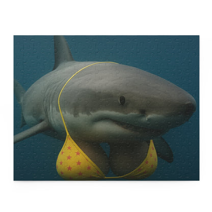Shark in Bikini Jigsaw Puzzle — Funny Ocean Animal Puzzle (120/252/500 pcs)