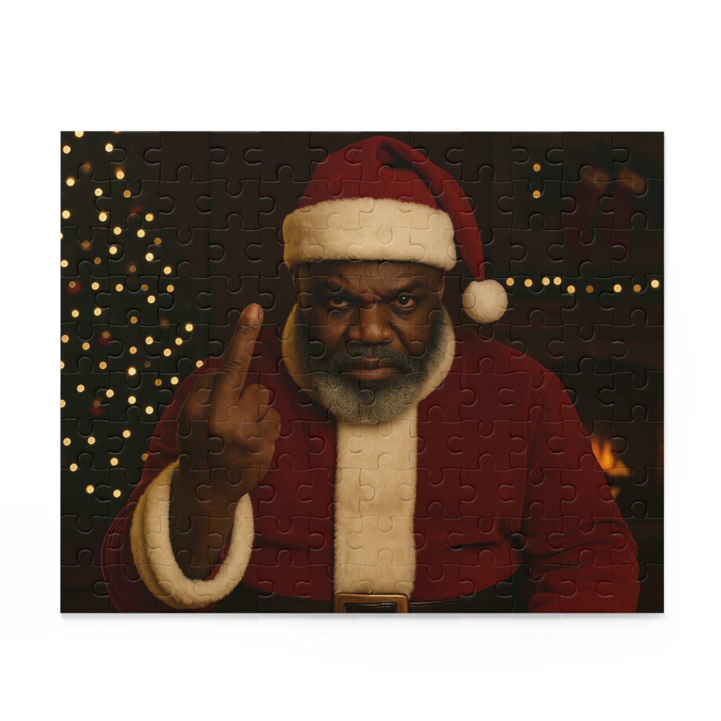 Santa Giving the Finger Puzzle — Funny Adult Christmas Jigsaw (120/252/500 pcs)