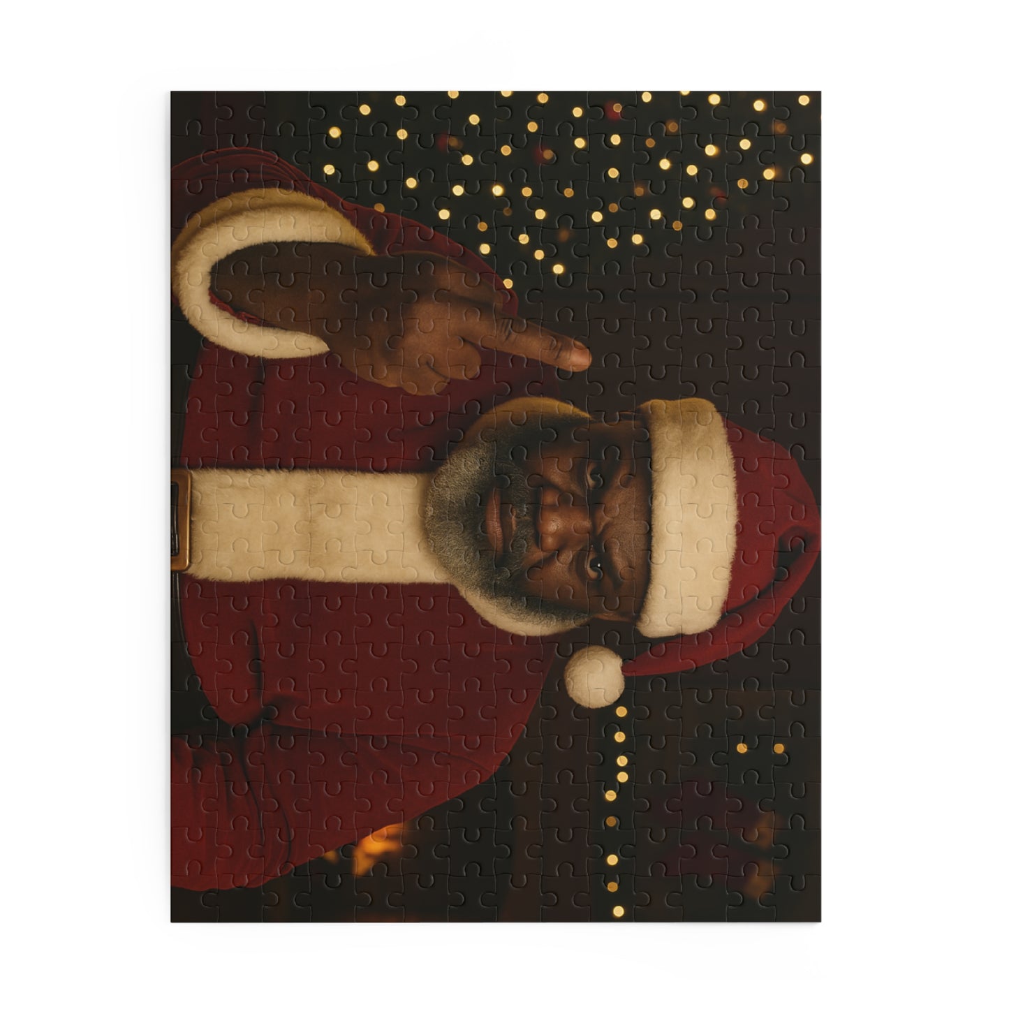 Santa Giving the Finger Puzzle — Funny Adult Christmas Jigsaw (120/252/500 pcs)