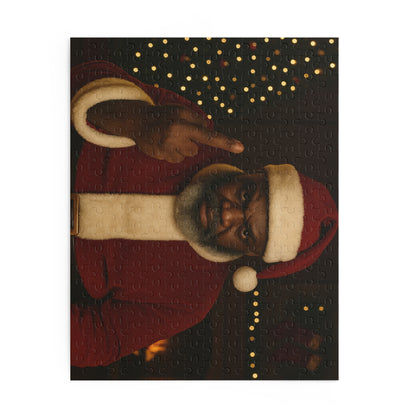 Santa Giving the Finger Puzzle — Funny Adult Christmas Jigsaw (120/252/500 pcs)