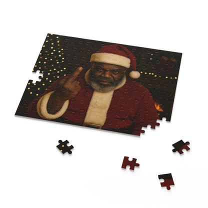 Santa Giving the Finger Puzzle — Funny Adult Christmas Jigsaw (120/252/500 pcs)