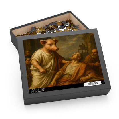 Artistic 500-Piece Puzzle - Intriguing Historical Scene Featuring a John Pork
