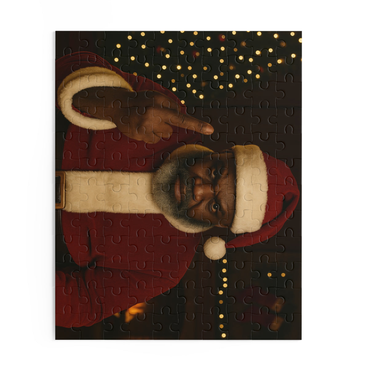 Santa Giving the Finger Puzzle — Funny Adult Christmas Jigsaw (120/252/500 pcs)