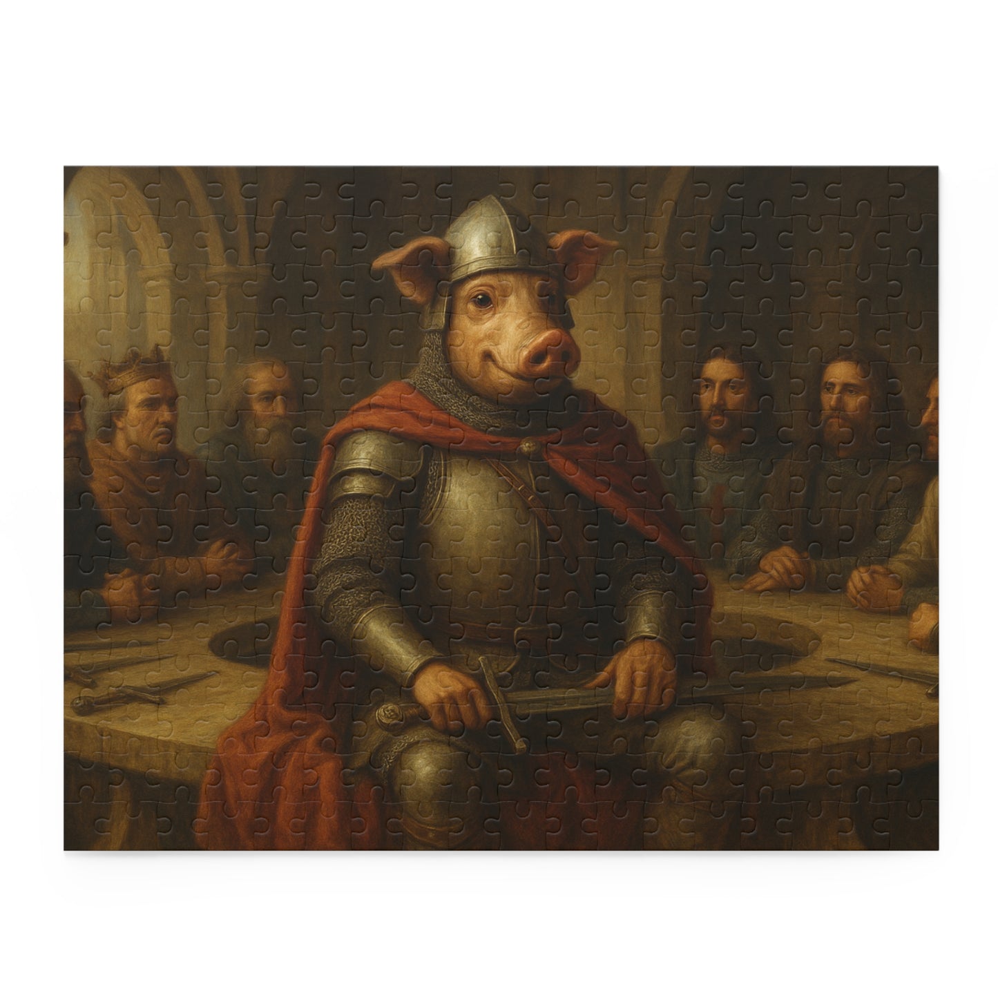 sir John Pork at the round table   (120, 252, 500-Piece)