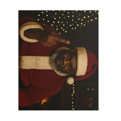 Santa Giving the Finger Puzzle — Funny Adult Christmas Jigsaw (120/252/500 pcs)