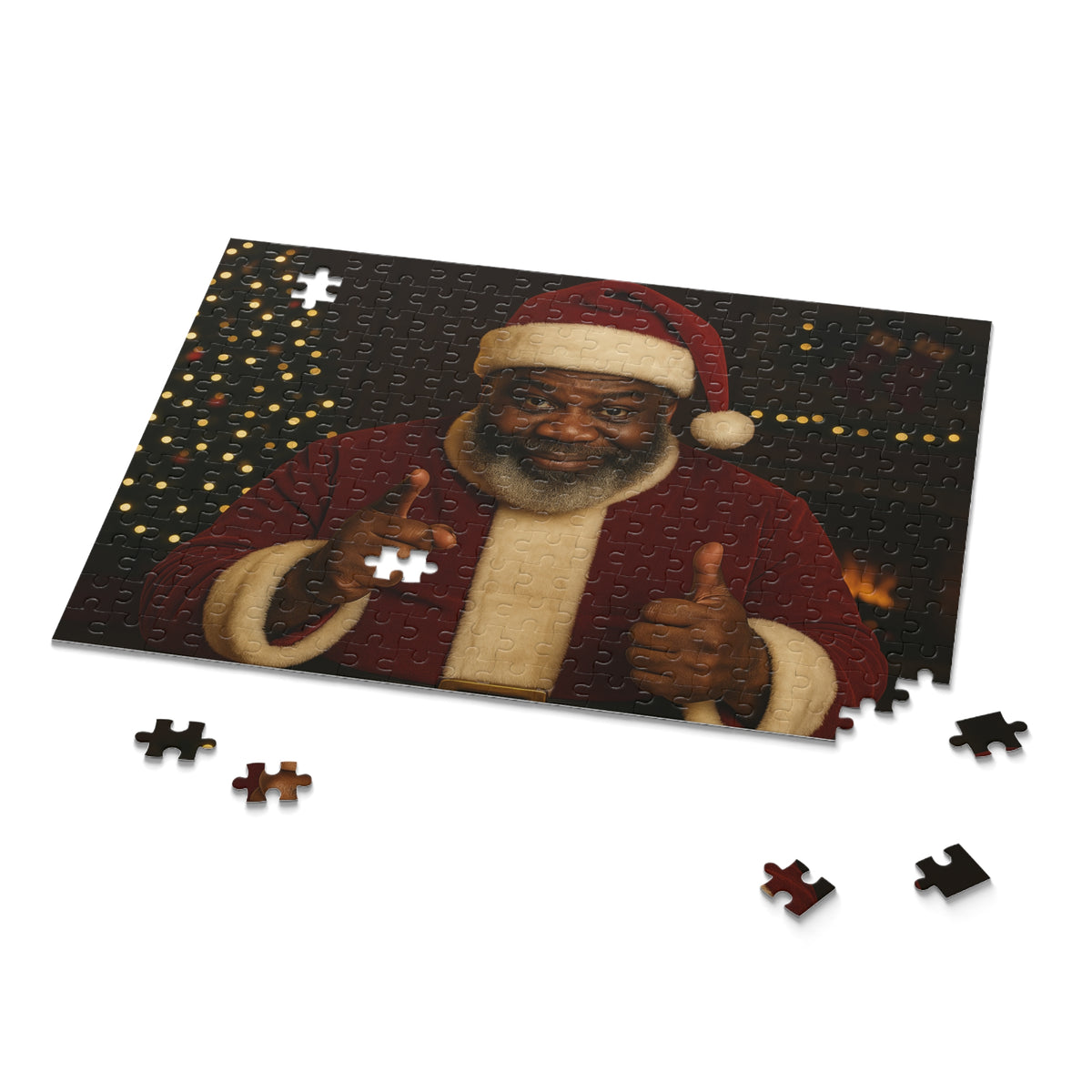 Black Santa — Festive Christmas Jigsaw (120/252/500 pcs)
