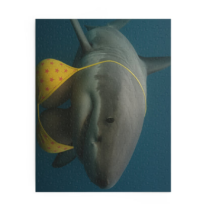 Shark in Bikini Jigsaw Puzzle — Funny Ocean Animal Puzzle (120/252/500 pcs)