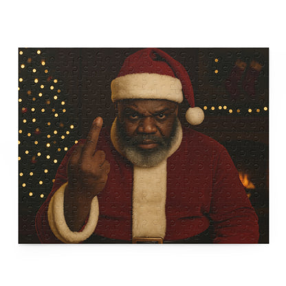 Santa Giving the Finger Puzzle — Funny Adult Christmas Jigsaw (120/252/500 pcs)