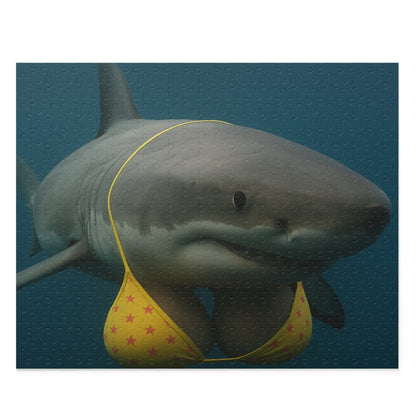 Shark in Bikini Jigsaw Puzzle — Funny Ocean Animal Puzzle (120/252/500 pcs)