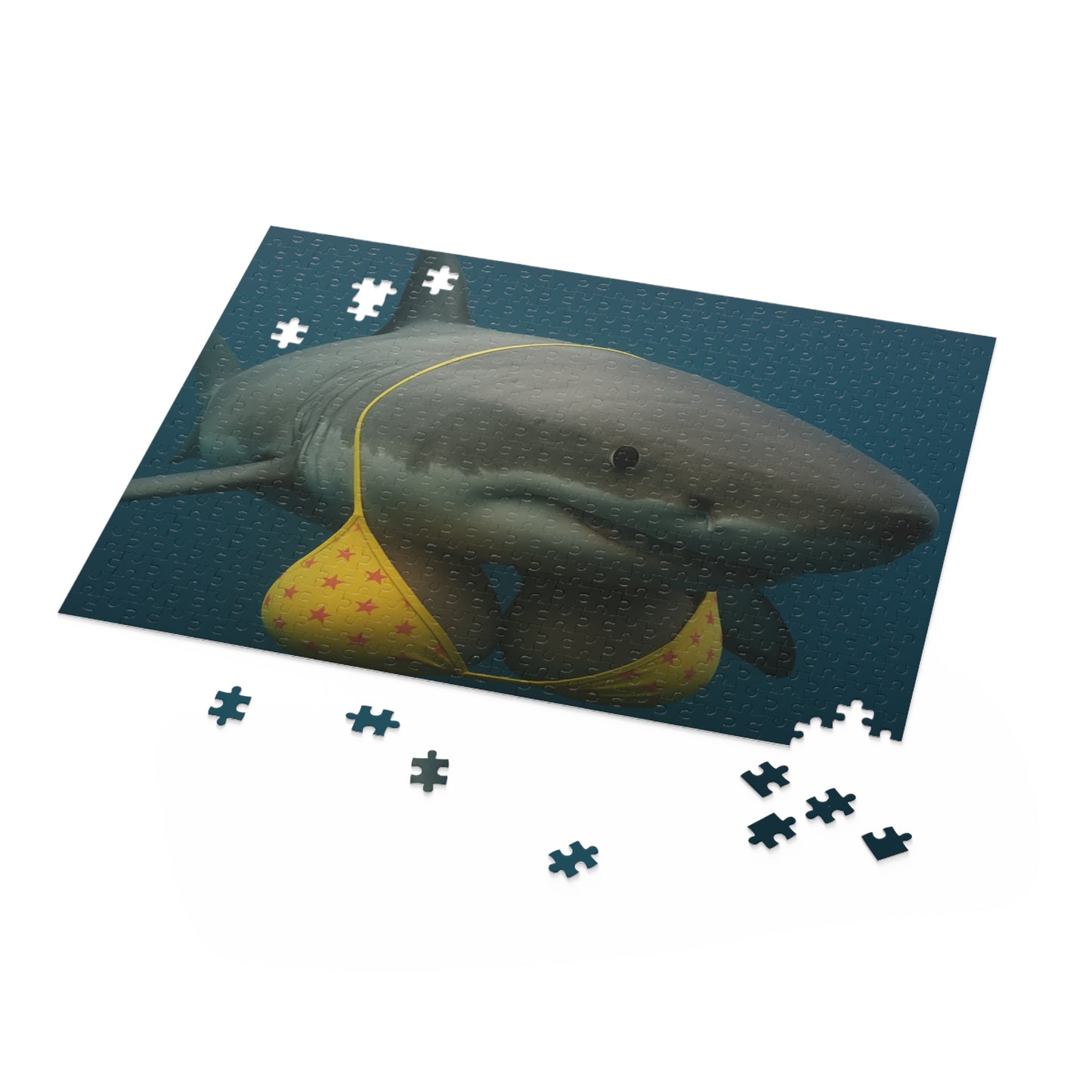 Shark in Bikini Jigsaw Puzzle — Funny Ocean Animal Puzzle (120/252/500 pcs)