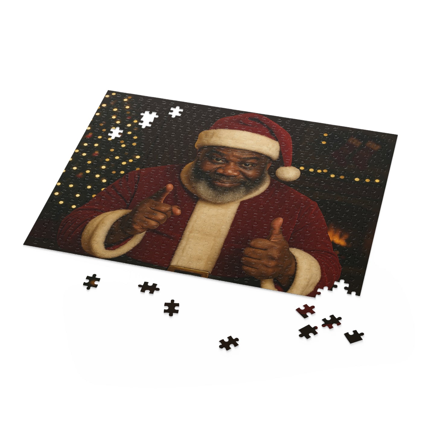 Black Santa — Festive Christmas Jigsaw (120/252/500 pcs)