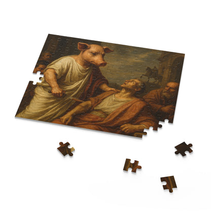 Artistic 500-Piece Puzzle - Intriguing Historical Scene Featuring a John Pork